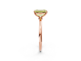 Rose gold Fancy Yellow Emerald  Cut Solitaire Engagement Ring with Thin Band and Four-Prong Setting_5