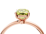 Rose gold Fancy Yellow Emerald  Cut Solitaire Engagement Ring with Thin Band and Four-Prong Setting_7
