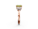 Rose gold Fancy Yellow Emerald  Cut Solitaire Floral Diamond Ring with Four-Prong Setting_70