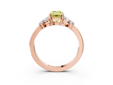 Rose gold Fancy Yellow Emerald  Cut Solitaire Floral Diamond Ring with Four-Prong Setting_71