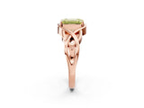 Rose gold Fancy Yellow Emerald Cut Solitaire Intertwined Band Prong Setting Ring_2