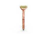 Rose gold Fancy Yellow Emerald Cut Solitaire Milgrain Engraved Band with Four-Prong Setting_2