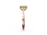 Rose gold Fancy Yellow Emerald  Cut Solitaire Ring with Cathedral Band and Four-Prong Setting_59