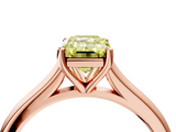 Rose gold Fancy Yellow Emerald  Cut Solitaire Ring with Cathedral Band and Four-Prong Setting_61