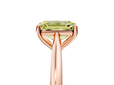 Rose gold Fancy Yellow Emerald  Cut Solitaire Ring with Cathedral Band and Four-Prong Setting_62
