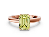 Rose gold Fancy Yellow Emerald  Cut Solitaire Ring with Four-Prong Setting and Classic Band_42