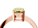 Rose gold Fancy Yellow Emerald  Cut Solitaire Ring with Four-Prong Setting and Classic Band_46