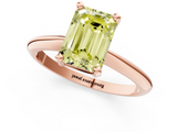 Rose gold Fancy Yellow Emerald  Cut Solitaire Ring with Four-Prong Setting on a Classic Band_50
