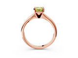 Rose gold Fancy Yellow Emerald  Cut Solitaire Ring with Four-Prong Setting on a Classic Band_52