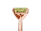 Rose gold Fancy Yellow Emerald  Cut Solitaire Ring with Four-Prong Setting on a Classic Band_54