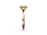 Rose gold Fancy Yellow Emerald  Cut Solitaire Ring with Thin Band and Four-Prong Setting_18