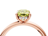 Rose gold Fancy Yellow Emerald  Cut Solitaire Ring with Thin Band and Four-Prong Setting_20