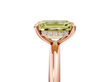 Rose gold Fancy Yellow Emerald  Cut Solitaire Ring with Thin Band and Four-Prong Setting_21