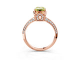 Rose gold Fancy Yellow Emerald Cut Solitaire Split Shank Pave Diamond Engagement Ring with Four-Prong Setting_27