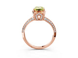 Rose gold Fancy Yellow Emerald Cut Solitaire Split Shank Pave Diamond Engagement Ring with Four-Prong Setting_3