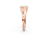 Rose gold Fancy Yellow Emerald Cut Solitaire Tension Set Diamond Ring with Split Shank Band_2