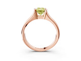 Rose gold Fancy Yellow Emerald Cut Solitaire Tension Set Diamond Ring with Split Shank Band_3