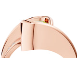 Rose gold Fancy Yellow Emerald Cut Solitaire Tension-Set Diamond Split Shank Ring_4