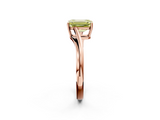 Rose gold Fancy Yellow Emerald  Cut Solitaire Twist Band Ring with Four-Prong Setting_22