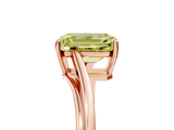 Rose gold Fancy Yellow Emerald  Cut Solitaire Twist Band Ring with Four-Prong Setting_25