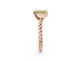 Rose gold Fancy Yellow Emerald  Cut Solitaire Twisted Band with Four-Prong Setting_90