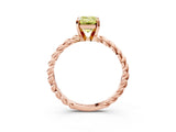 Rose gold Fancy Yellow Emerald  Cut Solitaire Twisted Band with Four-Prong Setting_91