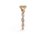 Rose gold Fancy Yellow Emerald Cut Solitaire Twisted Pave Band with Four-Prong Setting_5