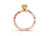 Rose gold Fancy Yellow Emerald Cut Solitaire Twisted Pave Band with Four-Prong Setting_6