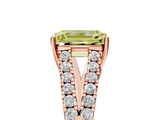 Rose gold Fancy Yellow Emerald  Cut Split Shank Pave Diamond Engagement Ring with Four-Prong Setting_29