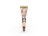 Rose gold Fancy Yellow Emerald  Cut Split Shank Pave Diamond Ring with Four-Prong Setting_29