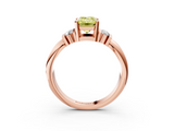 Rose gold Fancy Yellow Emerald  Cut Three-Stone Channel Set Ring with Bar Prongs_62