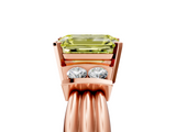 Rose gold Fancy Yellow Emerald  Cut Three-Stone Channel Set Ring with Bar Prongs_64
