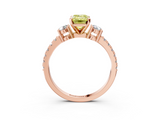 Rose gold Fancy Yellow Emerald  Cut Three-Stone Diamond Pavé Band with Prong Setting_20