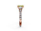 Rose gold Fancy Yellow Emerald  Cut Three-Stone Diamond Pave Band with Prong Setting_39
