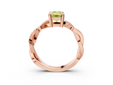 Rose gold Fancy Yellow Emerald  Cut Twisted Pavé Band Solitaire Ring with Four-Prong Setting_58