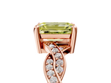 Rose gold Fancy Yellow Emerald  Cut Twisted Pavé Band Solitaire Ring with Four-Prong Setting_60