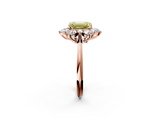 Rose gold Fancy Yellow Emerald  Diamond Cluster Halo Ring with Solitaire Band and Four-Prong Setting_22