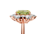 Rose gold Fancy Yellow Emerald  Diamond Cluster Halo Ring with Solitaire Band and Four-Prong Setting_25