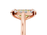 Rose gold Fancy Yellow Emerald  Diamond Cluster Halo Solitaire with Four-Prong Setting_97