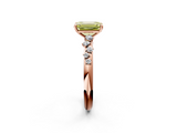 Rose gold Fancy Yellow Emerald  Diamond Cluster Prong-Set Solitaire Ring_26