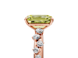 Rose gold Fancy Yellow Emerald  Diamond Cluster Prong-Set Solitaire Ring_29