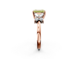 Rose gold Fancy Yellow Emerald  Diamond Floral Cluster Ring with Solitaire Band and Prong Setting_43
