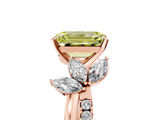 Rose gold Fancy Yellow Emerald  Diamond Floral Vine Solitaire Engagement Ring_8