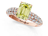 Rose gold Fancy Yellow Emerald  Diamond Pavé Band Solitaire Ring with Four-Prong Setting_50