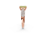 Rose gold Fancy Yellow Emerald  Diamond Pavé Band Solitaire Ring with Four-Prong Setting_51