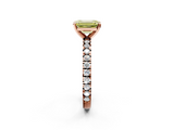 Rose gold Fancy Yellow Emerald  Diamond Pavé Band Solitaire with Four-Prong Setting_199