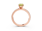Rose gold Fancy Yellow Emerald  Diamond Pavé Band Solitaire with Four-Prong Setting_200