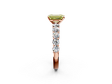 Rose gold Fancy Yellow Emerald  Diamond Pavé Band Solitaire with Four-Prong Setting_5