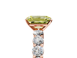 Rose gold Fancy Yellow Emerald  Diamond Pavé Band Solitaire with Four-Prong Setting_8