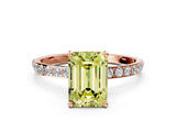 Rose gold Fancy Yellow Emerald  Diamond Pavé Band with Six-Prong Setting_27